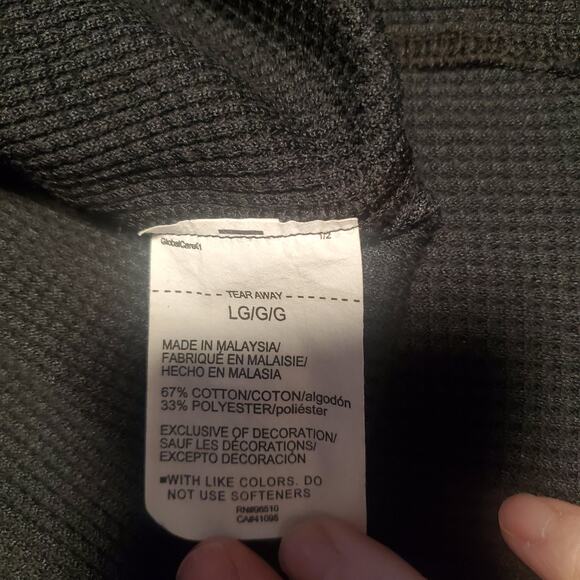 Under Armour Size L Men's Expanse Waffle Long Sleeve Crew Black/Gray - Picture 8 of 9